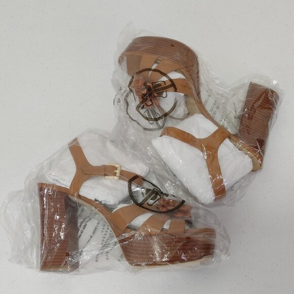 Michael Kors Dalia Platform Dress Leather Sandal Acorn Women's Size 9.5 NWOB - Picture 12 of 12